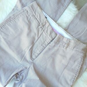 Lands' End Striped Boot Cut Pants Brown/Cream 6